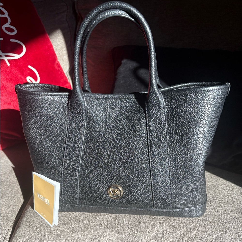 MICHAEL Michael Kors Black Tote with Gold Accent